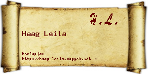 Haag Leila névjegykártya